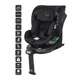 Scaun auto rotativ cu isofix BabyGo Prime Black, 40-150 cm, certificat R129