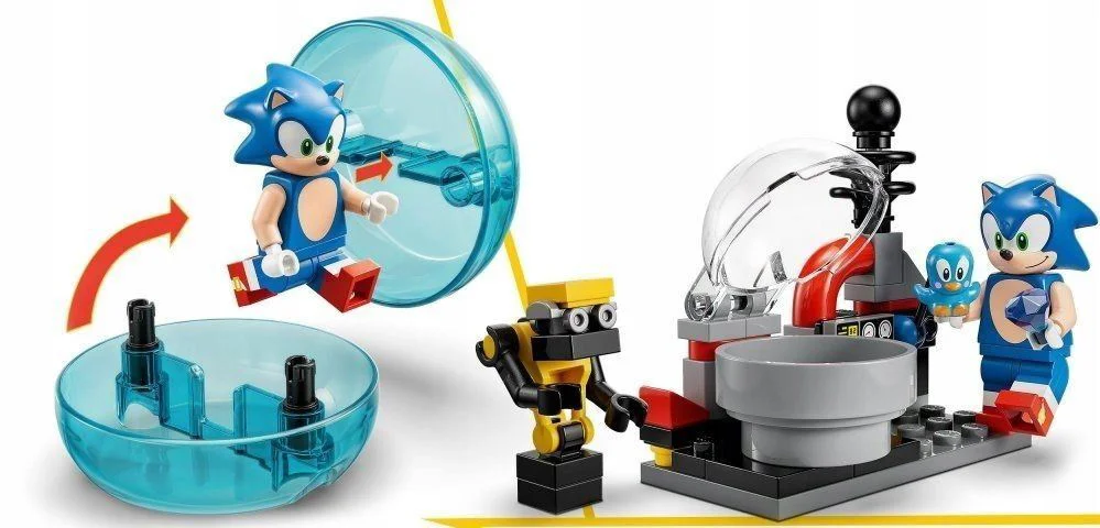 Set de constructie Lego Sonic vs. Robotul Death Egg al Dr. Eggman, 615 el.