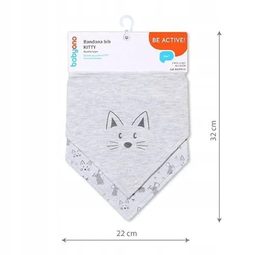 Set bavete-bandane BabyOno Kitty, 2 buc.