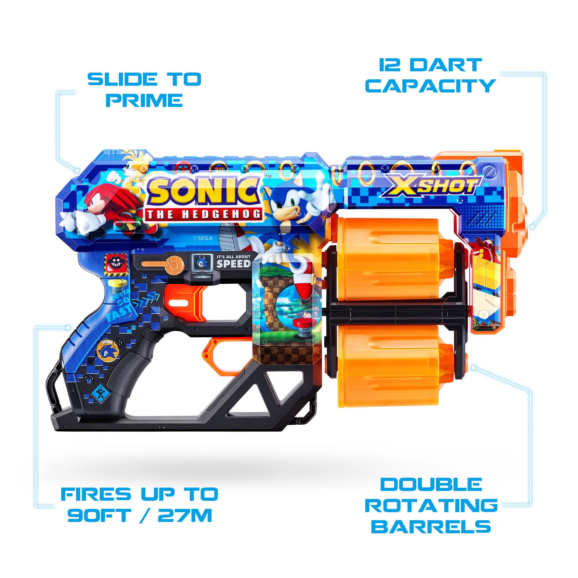 Blaster X-Shot Skins Dread, Sonic, Mega, 12 cartuse