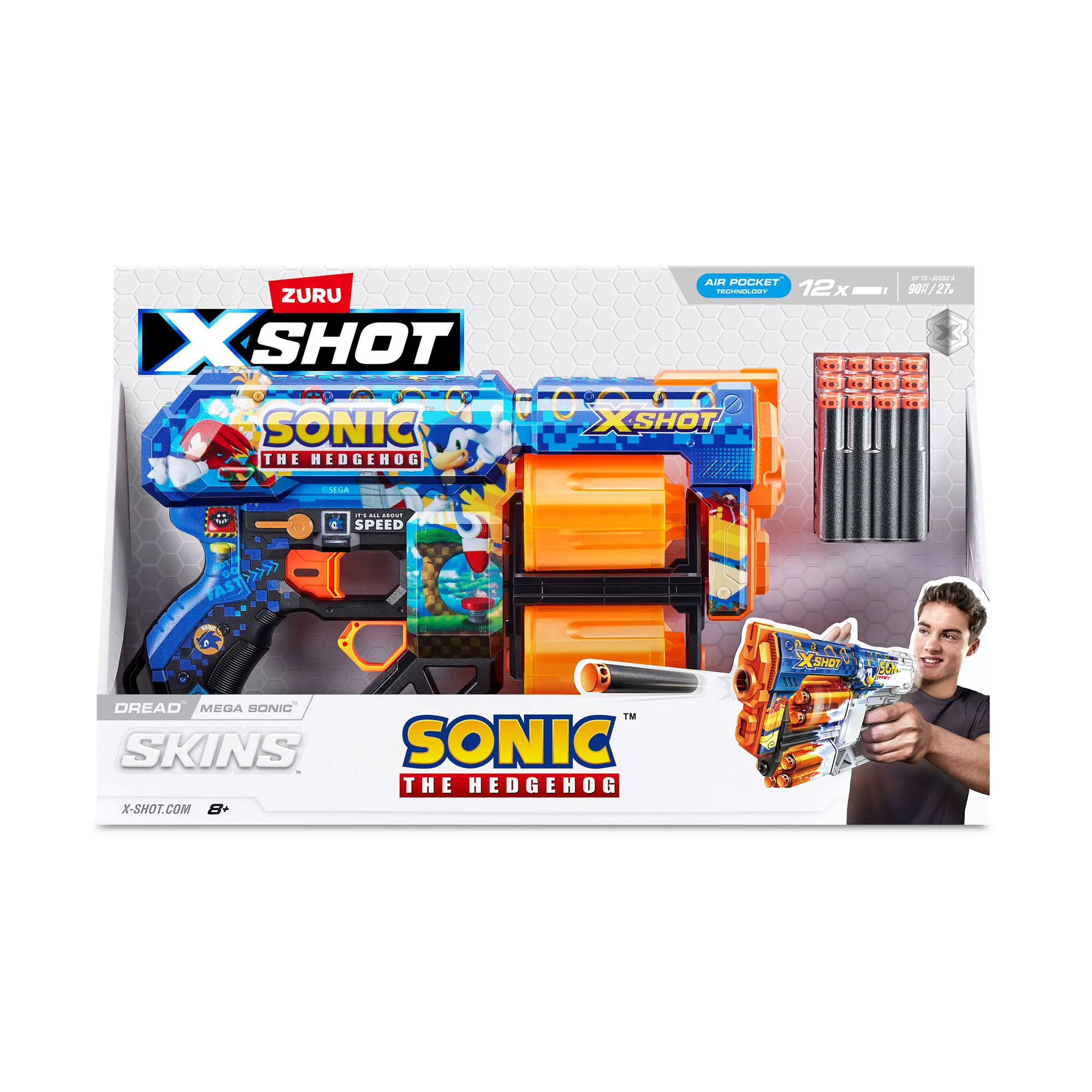 Blaster X-Shot Skins Dread, Sonic, Mega, 12 cartuse