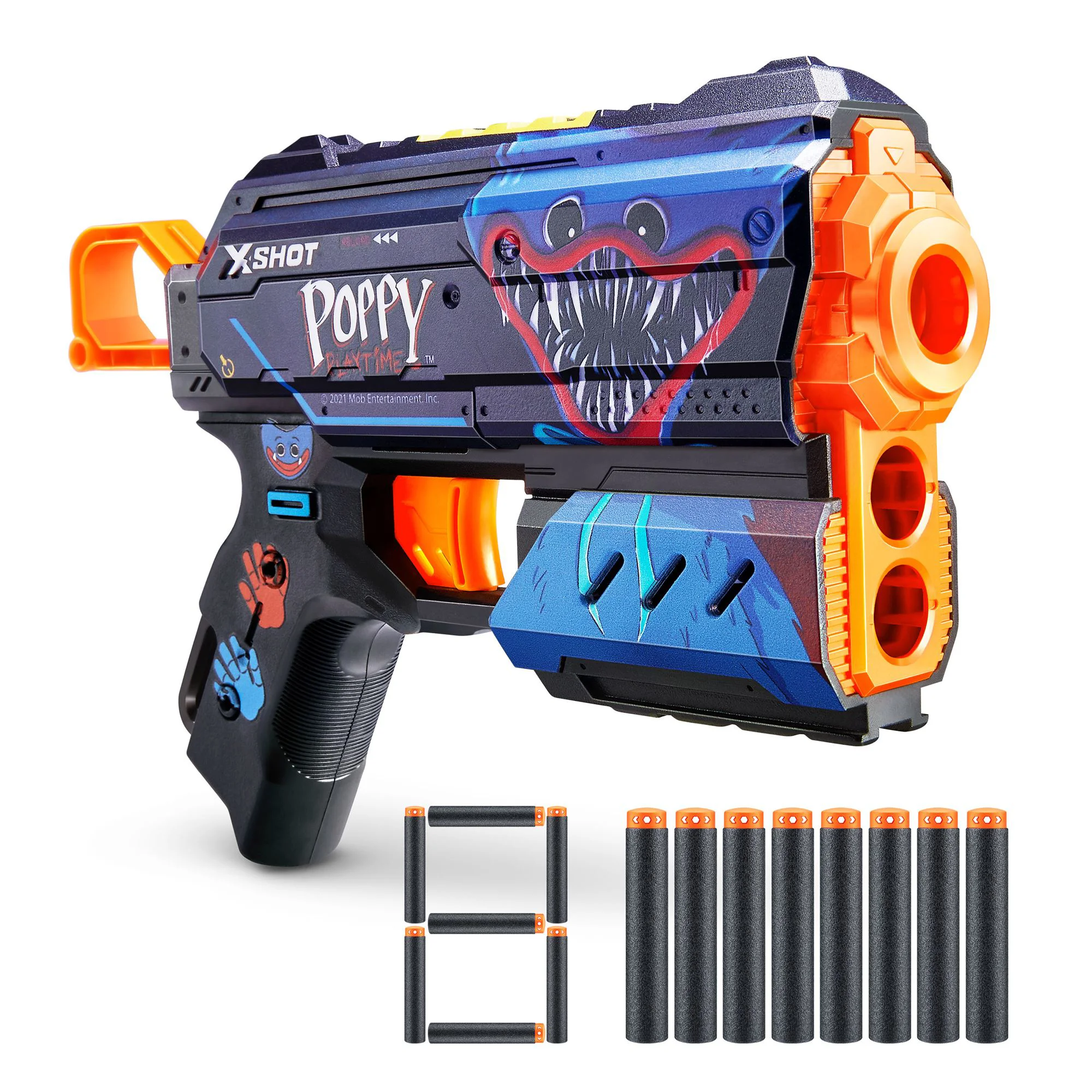 Pistol X-Shot Skins Flux, Poppy Playtime, Jumpscare 8 cartuse