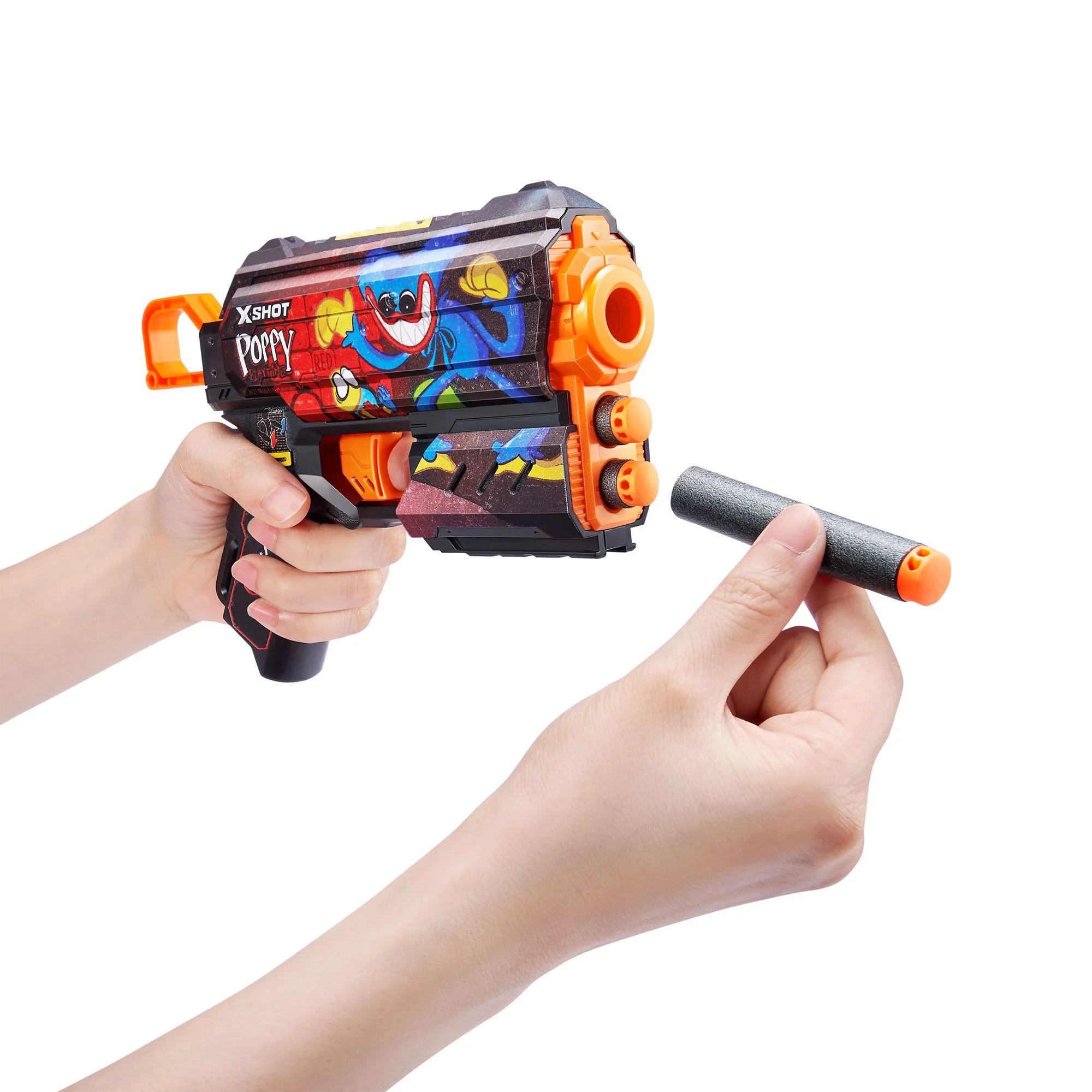 Пистолет Zuru X-Shot Skins Flux, Poppy Playtime, Toony  8 патроны