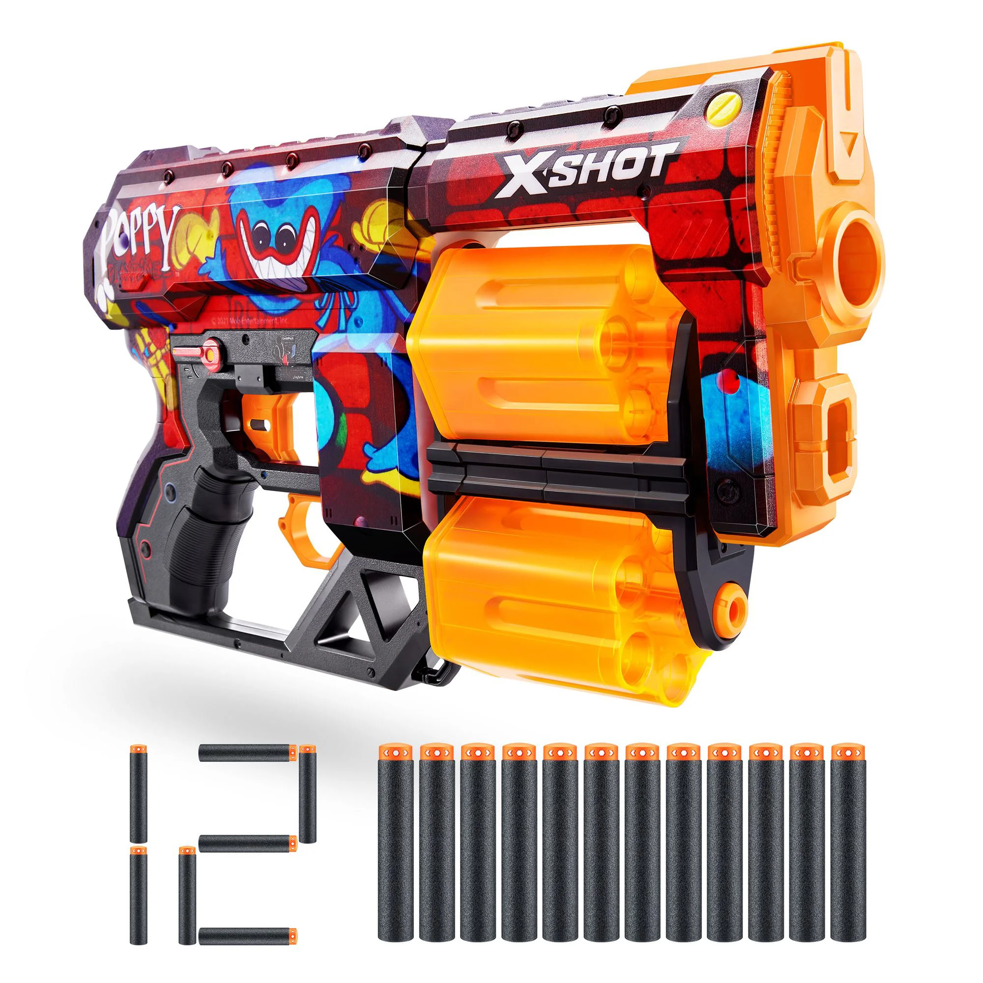 Пистолет X-Shot Skins Dread Poppy Playtime-Toony, 12 патроны