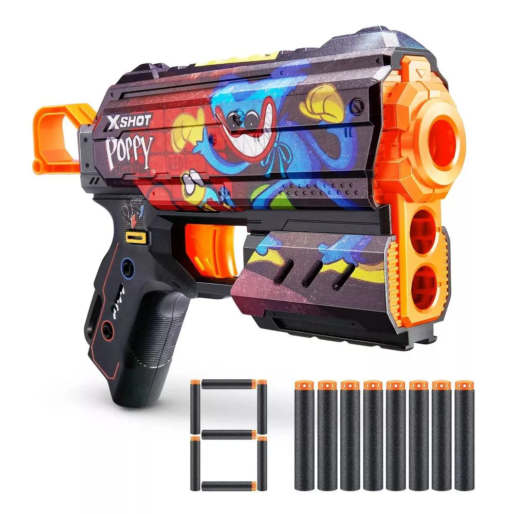 Pistol X-Shot Skins Menace Poppy Playtime - Toony, 8 cartuse