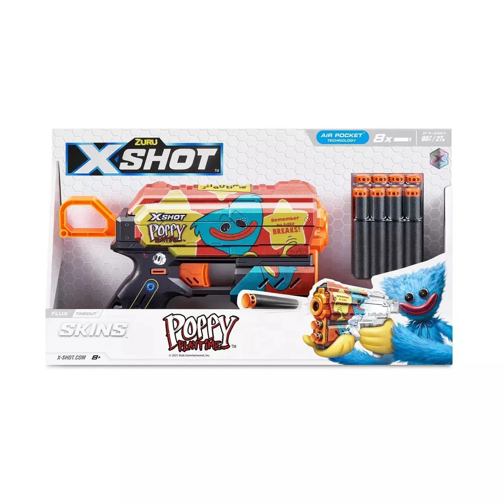 Pistol X-Shot Skins Menace, Poppy Playtime-Timeout, 8 cartuse