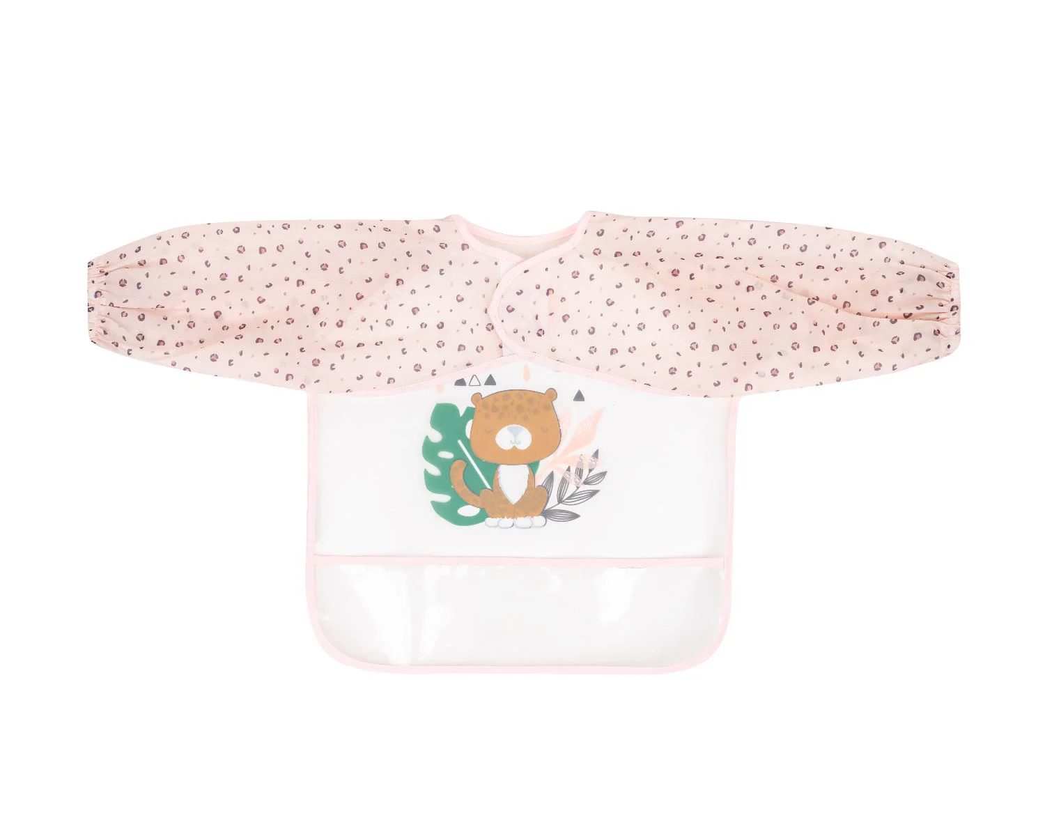 Непромокаемый нагрудник с длинными рукавами KikkaBoo Savanna Pink foto