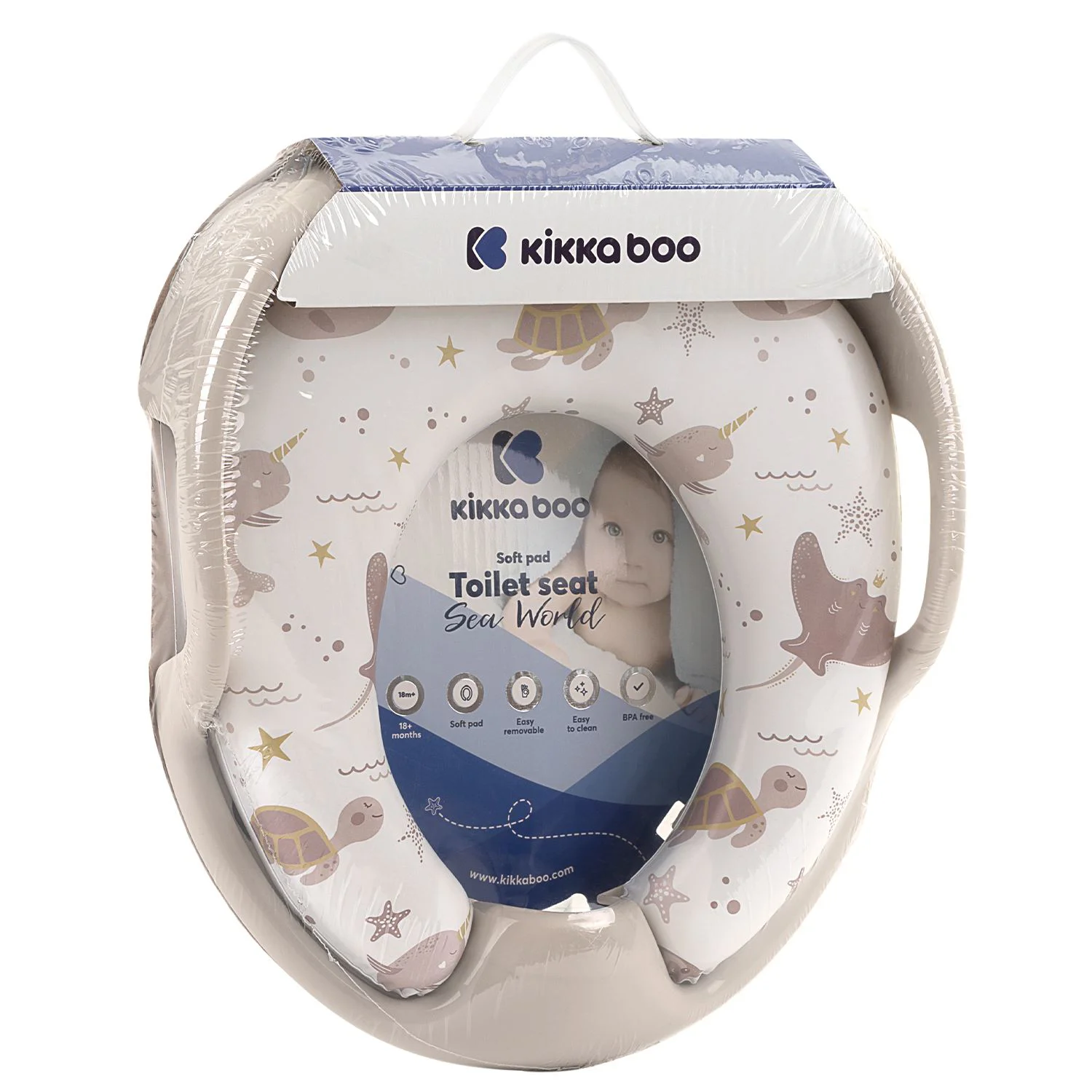 Reductor moale pentru toaleta KikkaBoo Sea World Beige