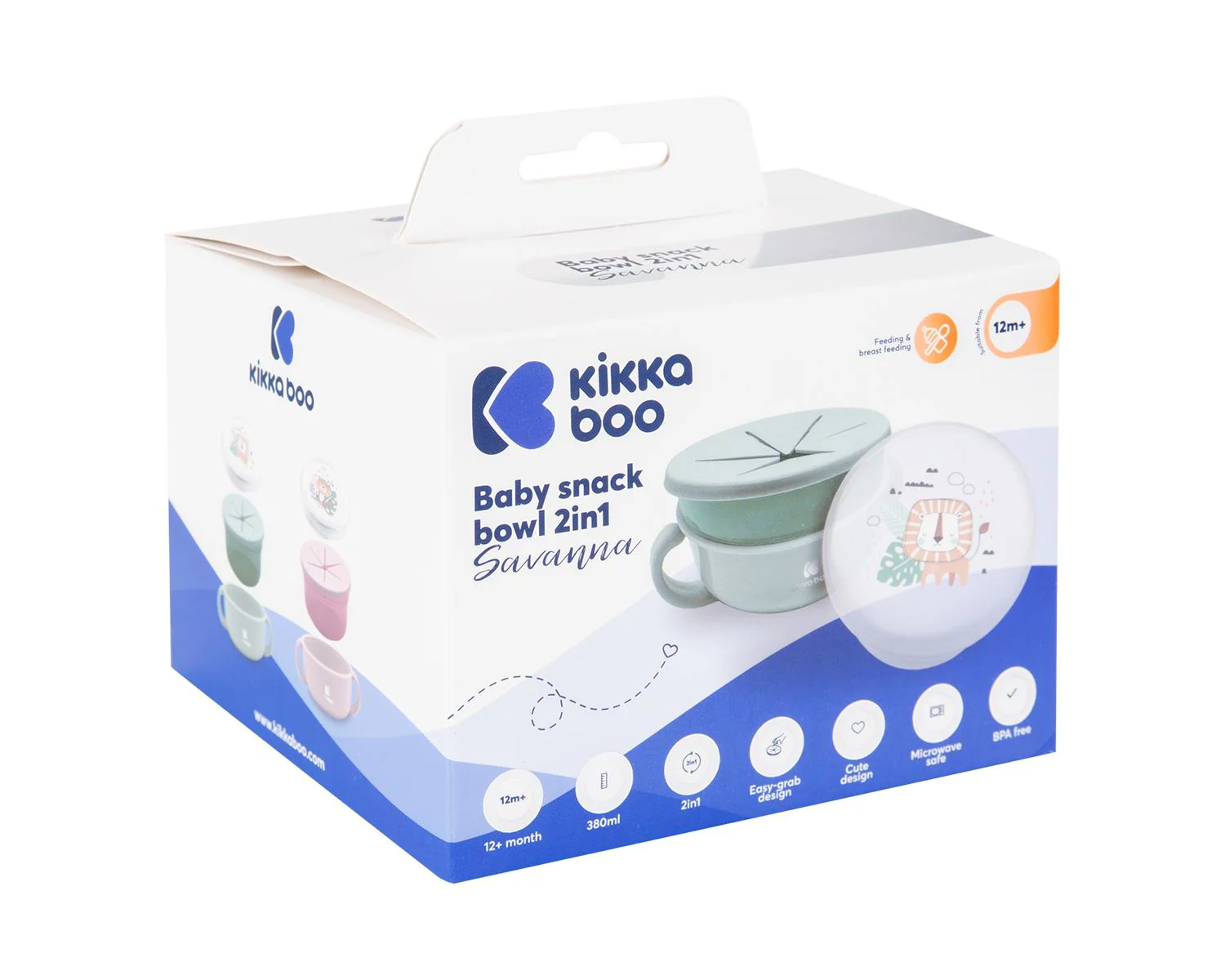 Cana pentru gustari 2 in 1 KikkaBoo Savanna Mint foto