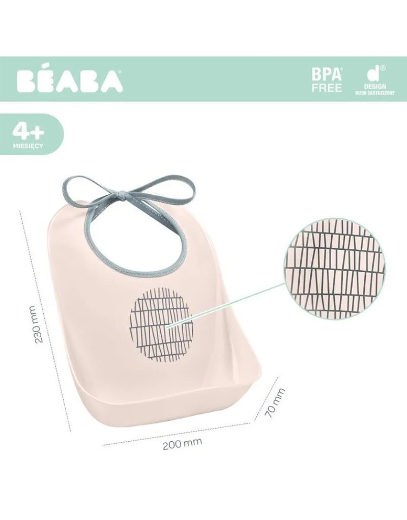 Baveta din plastic Beaba Pink