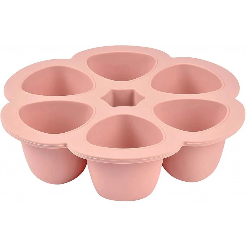 Recipient ermetic silicon Beaba Old Pink, 6x90 ml