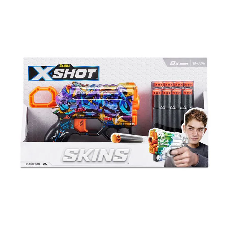 Blaster Zuru X-shot Skins Menace Spray Tag 8 cartuse