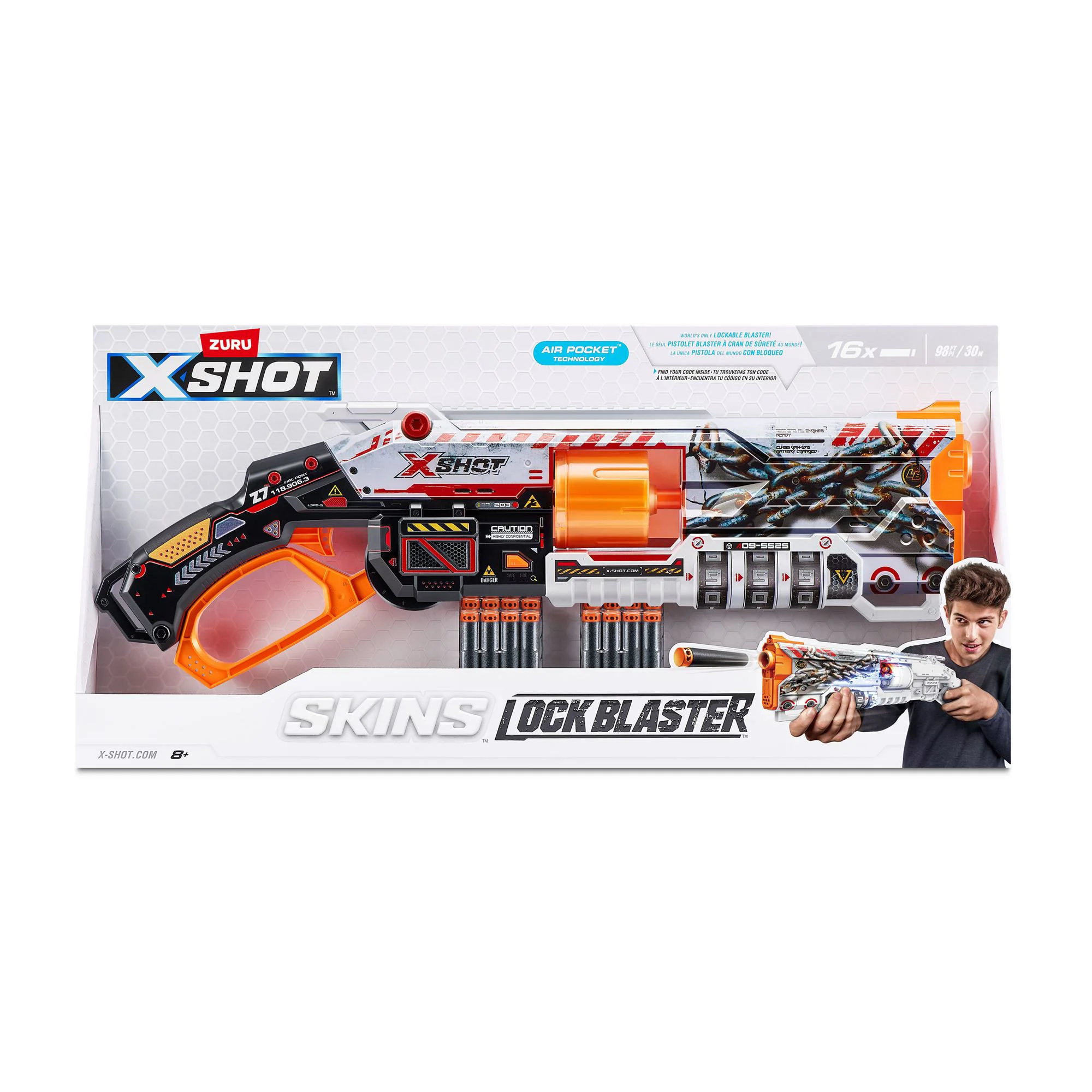 Бластер Zuru X-Shot Skins Lock Gun, 16 патроны