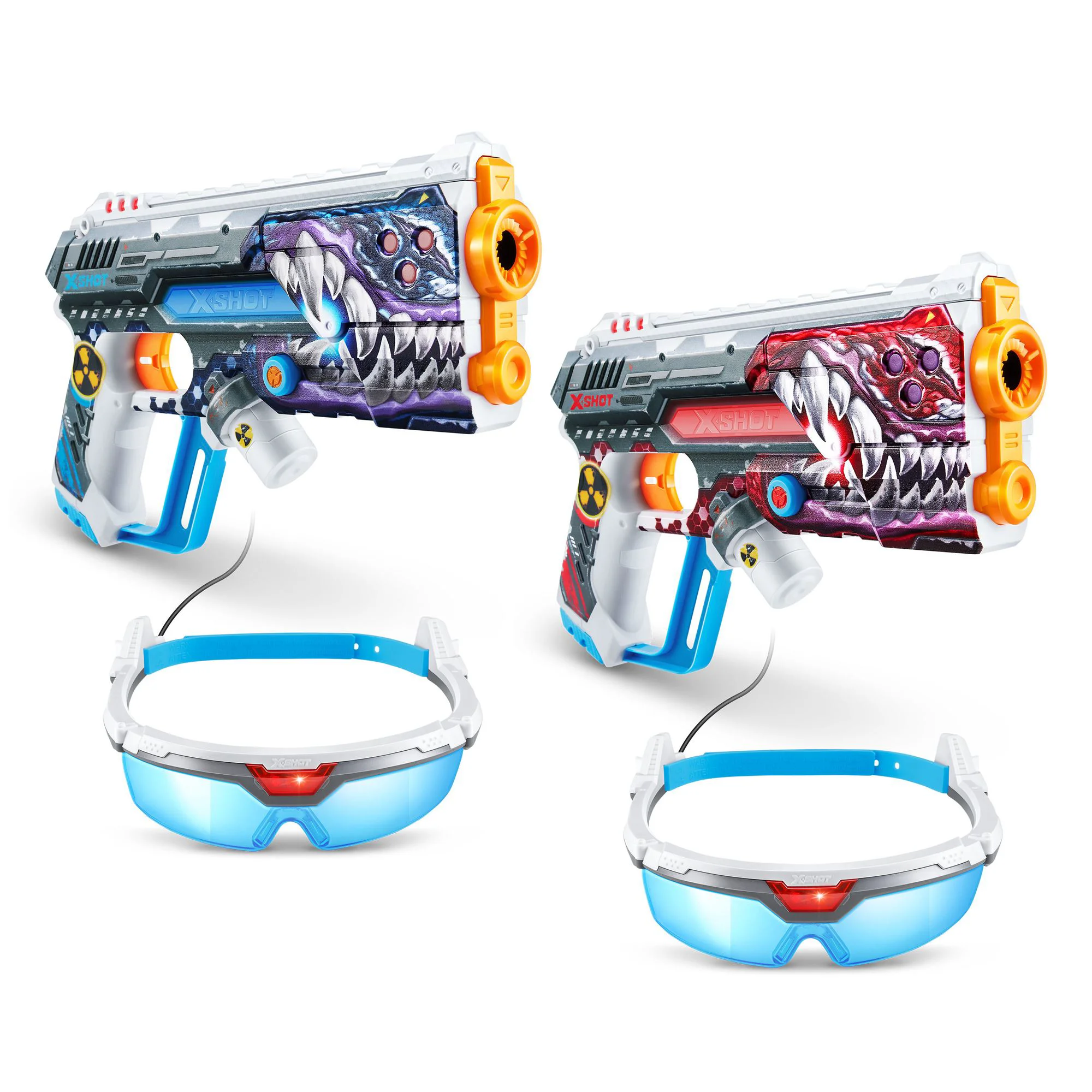 Set 2 blastere laser si ochelari Zuru X-Shot Skins Laser 360