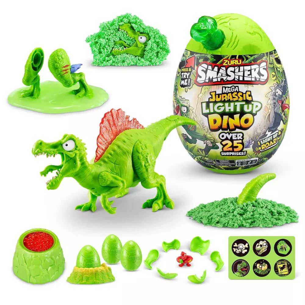 Figurina surpriza in ou Dinozaur Smashers Mega Jurassic Light-Up Dino S1, Zuru