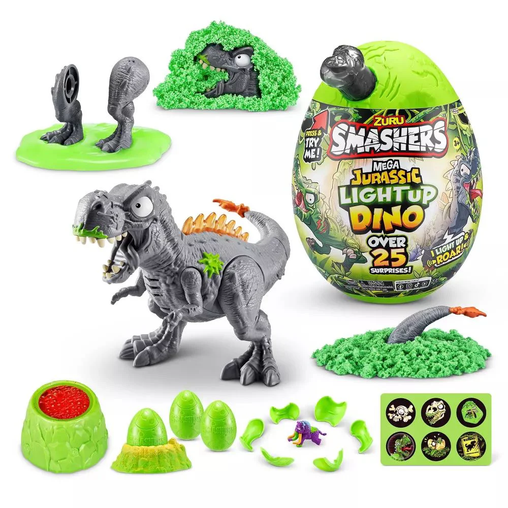 Figurina surpriza in ou Dinozaur Smashers Mega Jurassic Light-Up Dino S1, Zuru