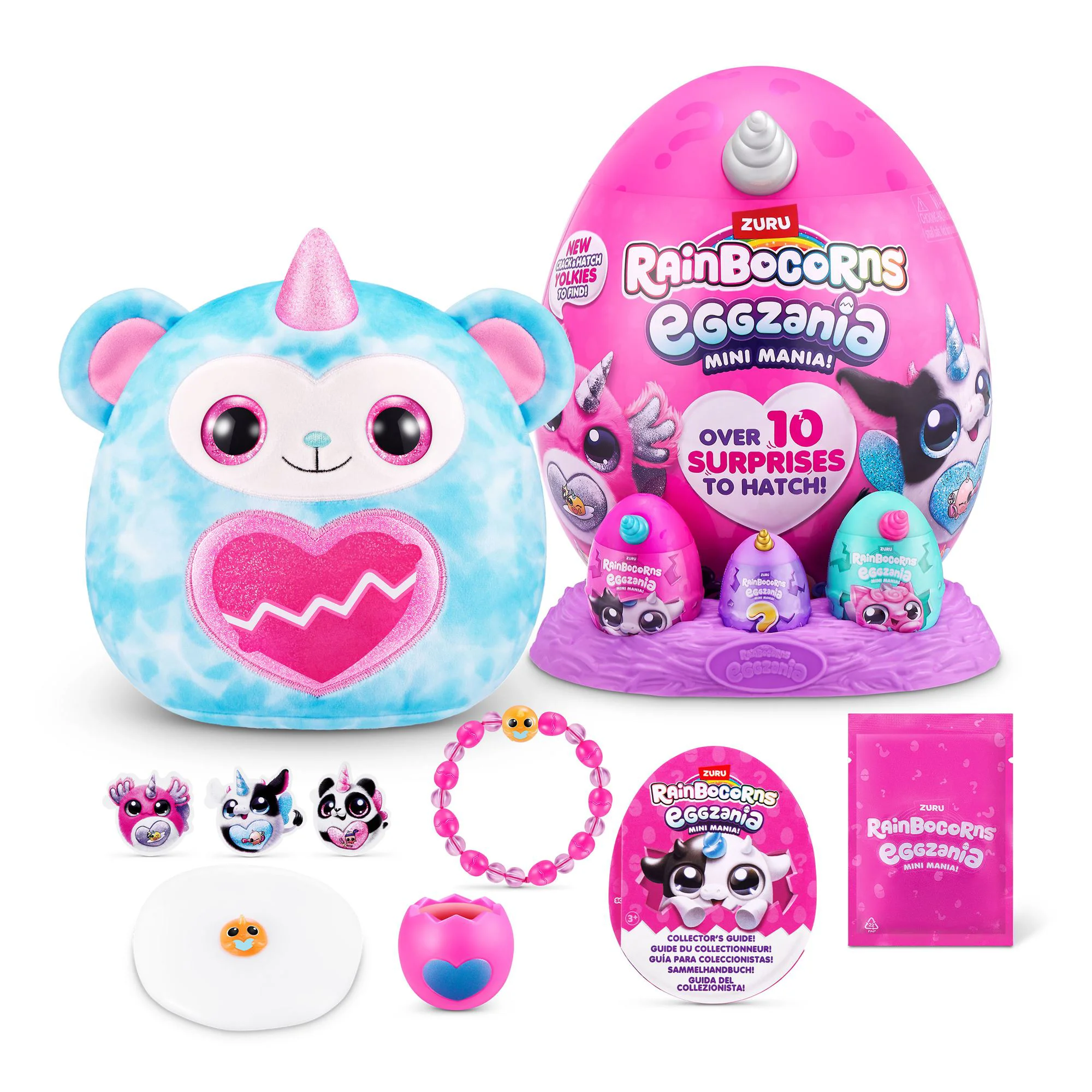 Jucarie de plus surpriza Zuru Rainbocorns Eggzania Surprise Mania S1