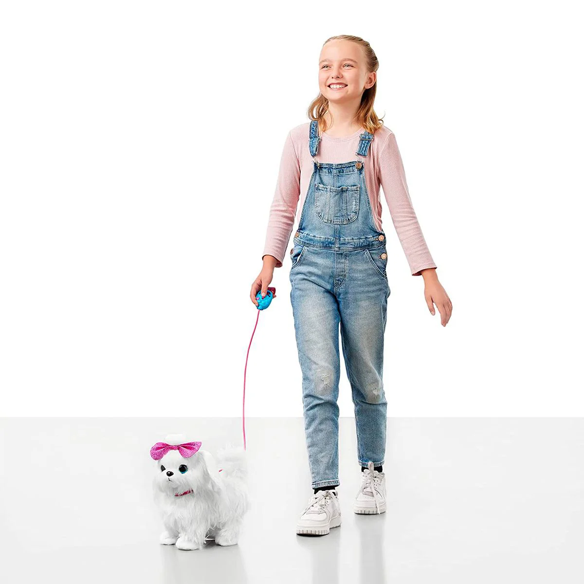 Интерактивная игрушка Pets Alive Белый щенок с розовым бантиком