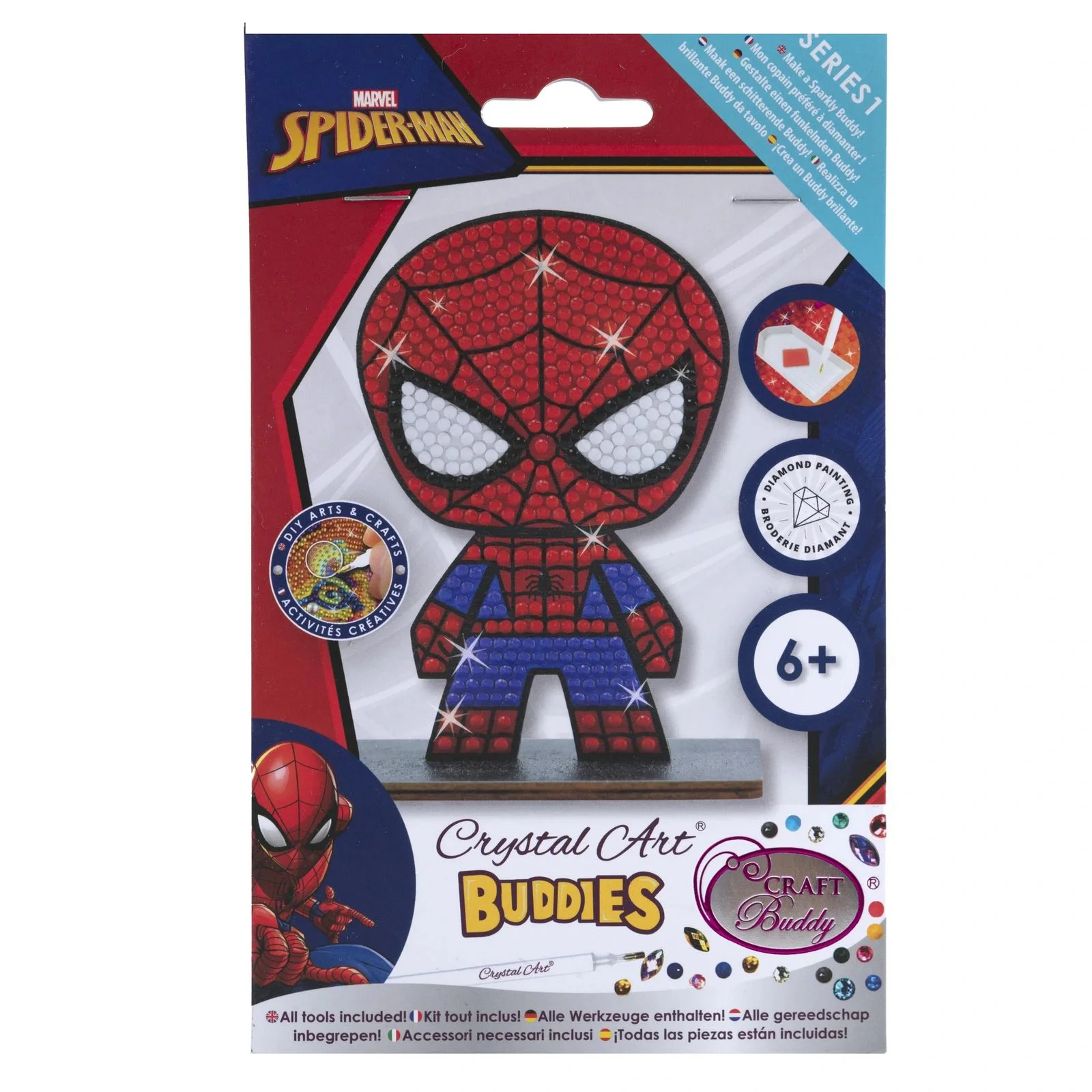 Set de creatie cu diamante Spider-Man Craft Buddy, Crystal Art