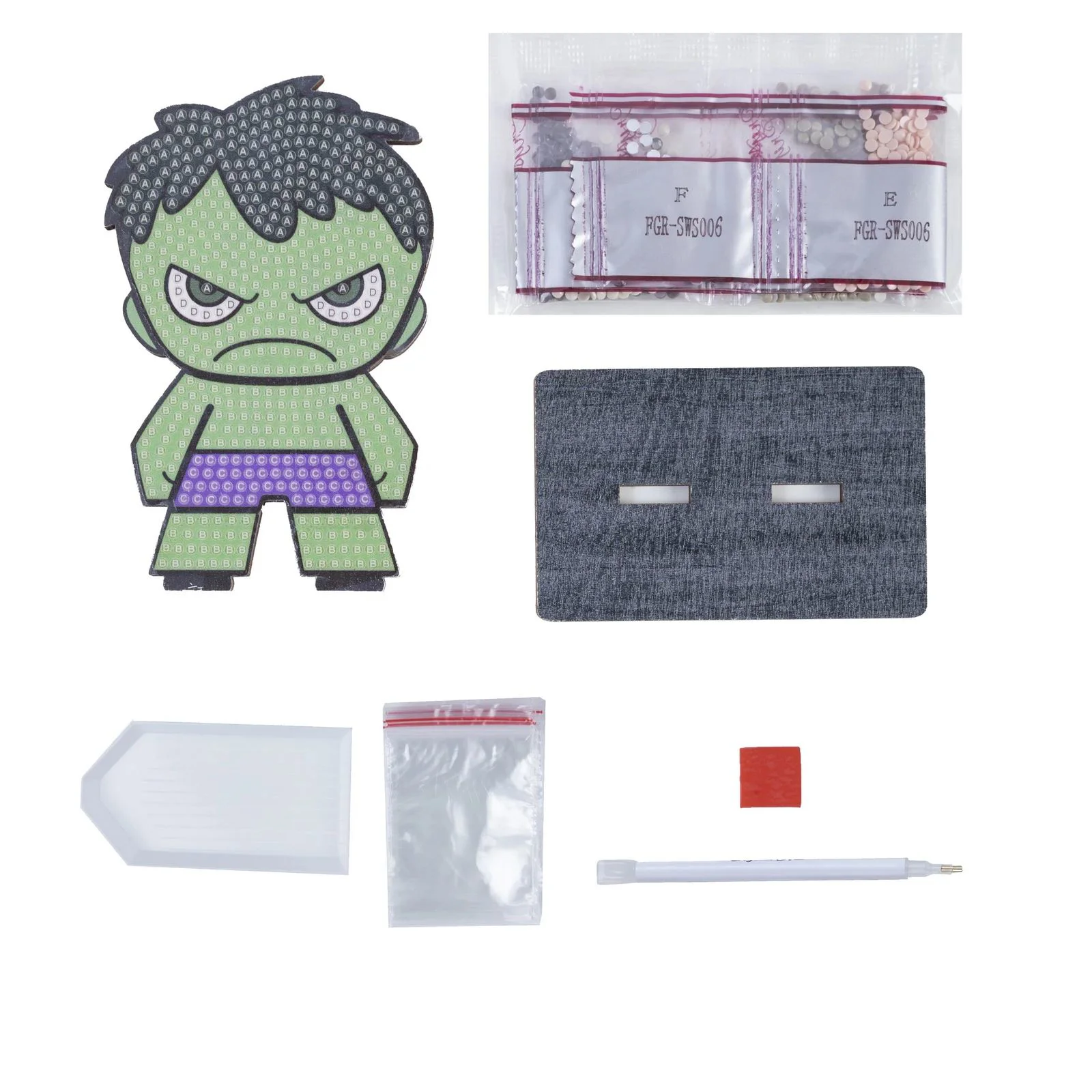 Set de creatie cu diamante Hulk Craft Buddy, Crystal Art