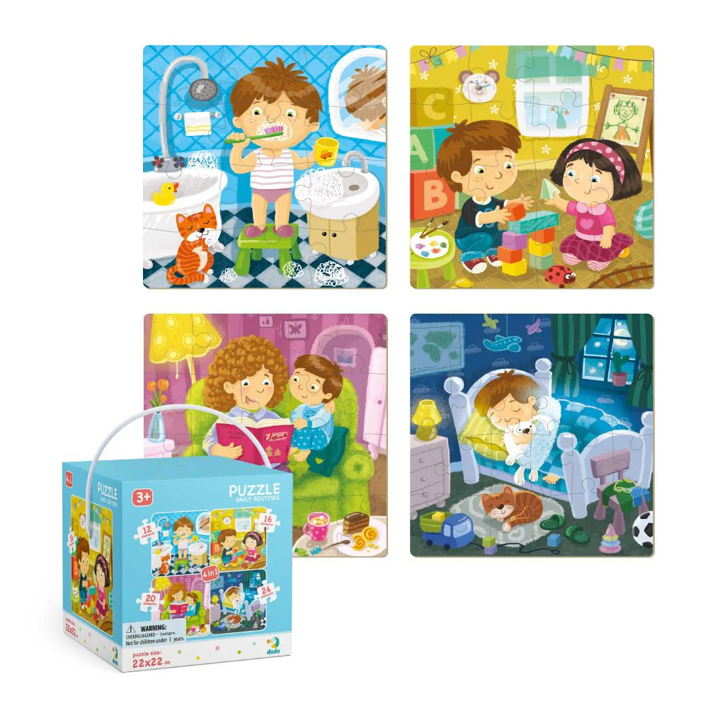 Puzzle educativ 4 in 1, Dodo Rutina Zilnica