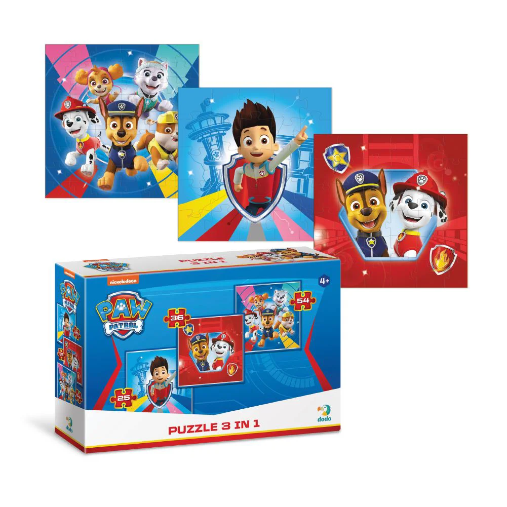 Puzzle 3 in 1 Paw Patrol, Echipa este pregatita pentru aventura!