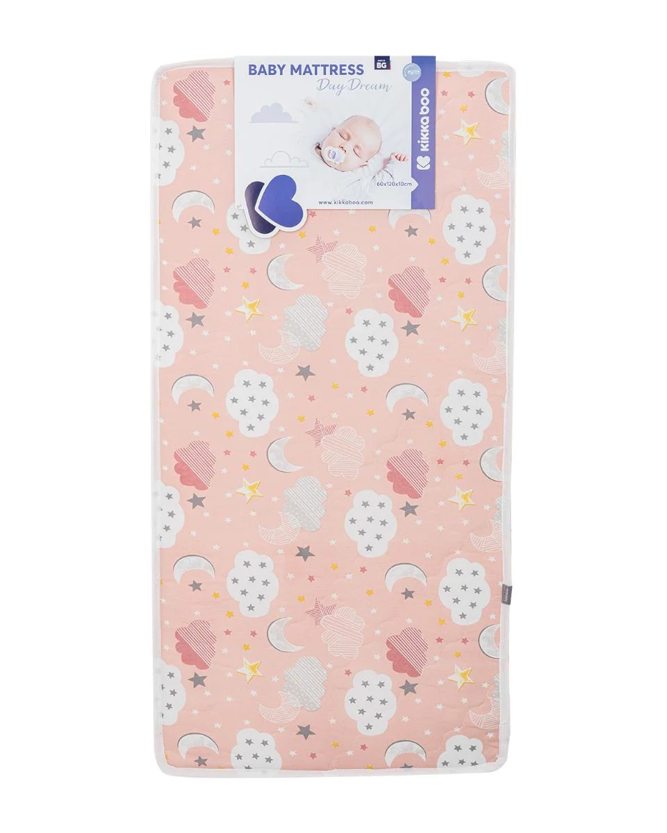 Saltea pentru patut KikkaBoo Day Dream Clouds Peach, 120x60x10 cm