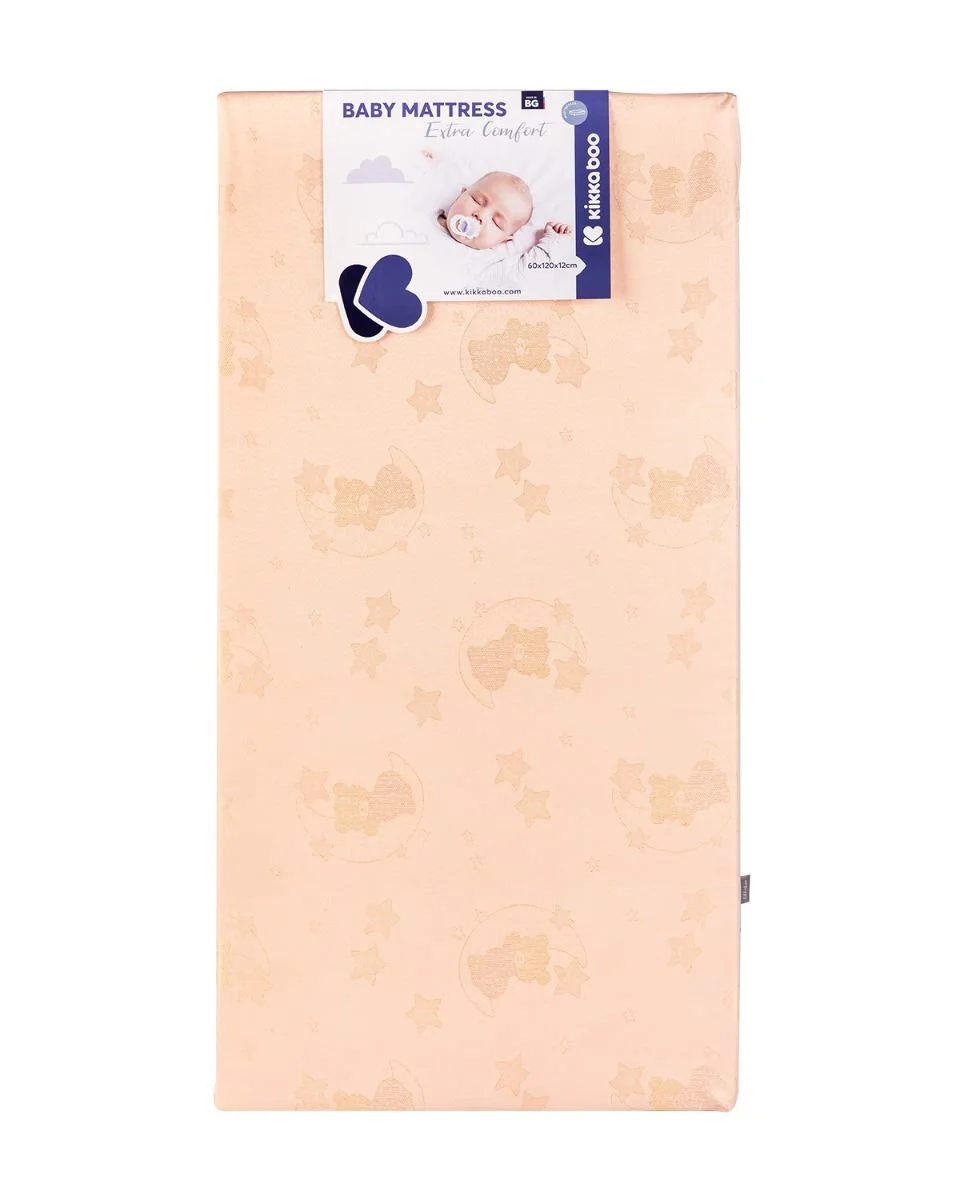 Saltea pentru patut KikkaBoo Extra Comfort Bear Pink, 120x60x12 cm foto