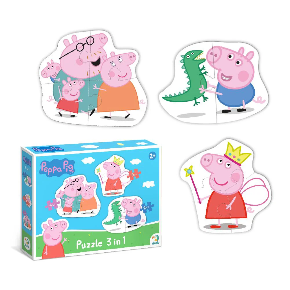 Puzzle 3 in 1 Familia Peppa Pig, Dodo