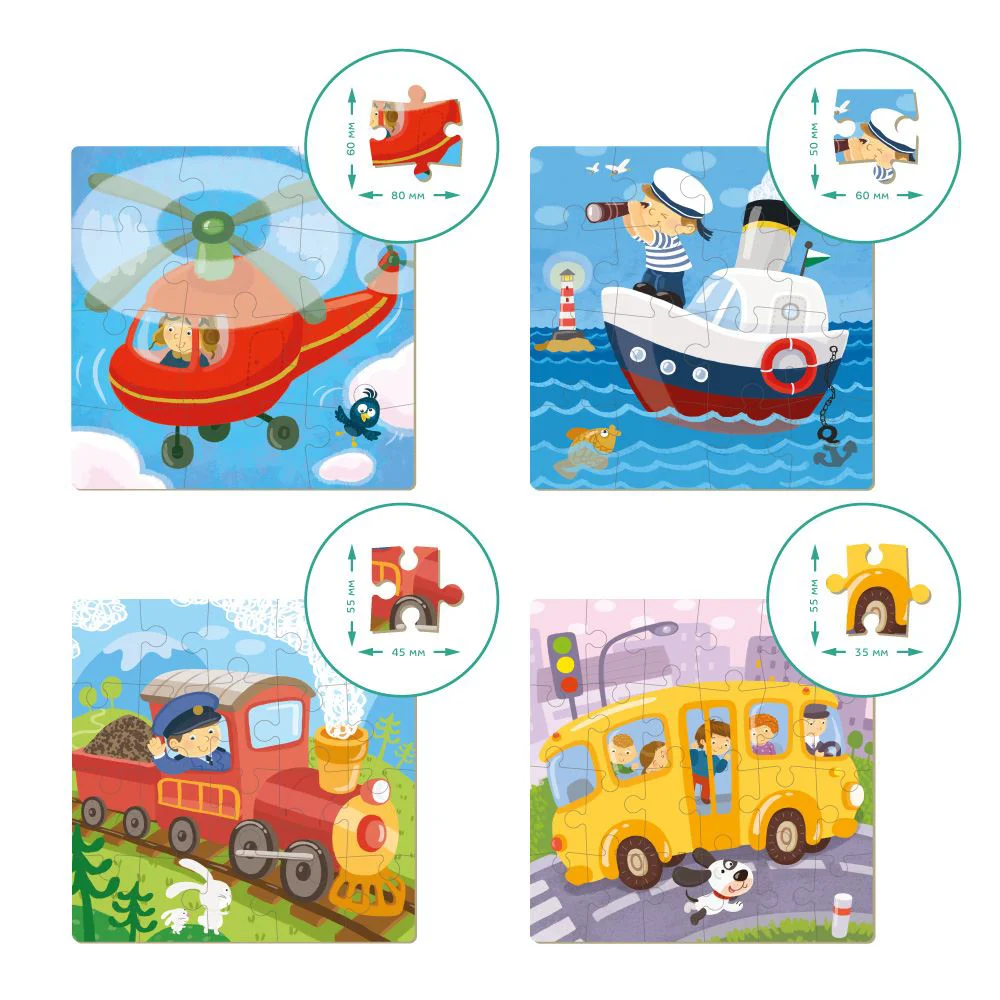 Puzzle 4 in 1 Dodo Transport