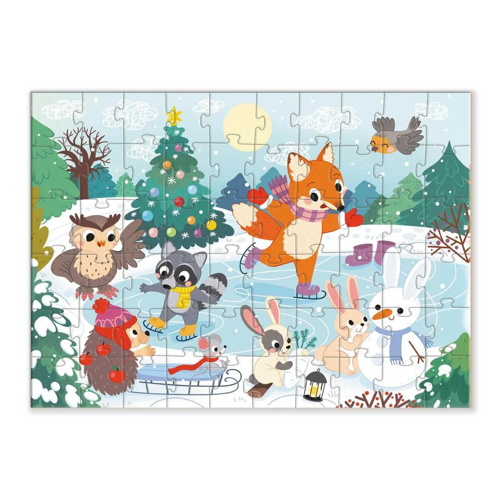 Puzzle Dodo Iarna. Patinoarul fermecat, 60 piese