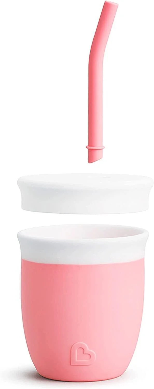 Cana din silicon cu pai Munchkin Coral, 118 ml foto