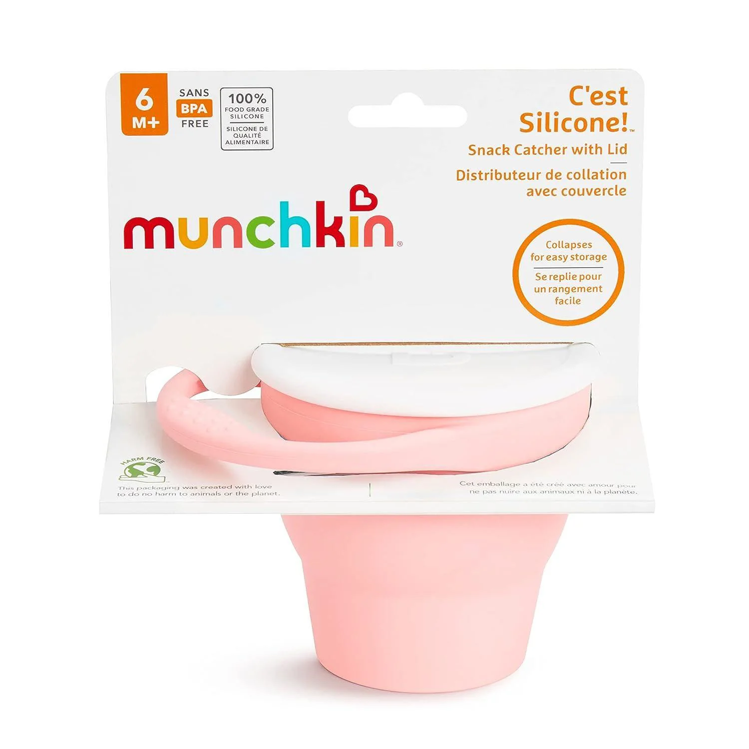 Cana pentru gustari din silicon Munchkin Snack Catcher Coral