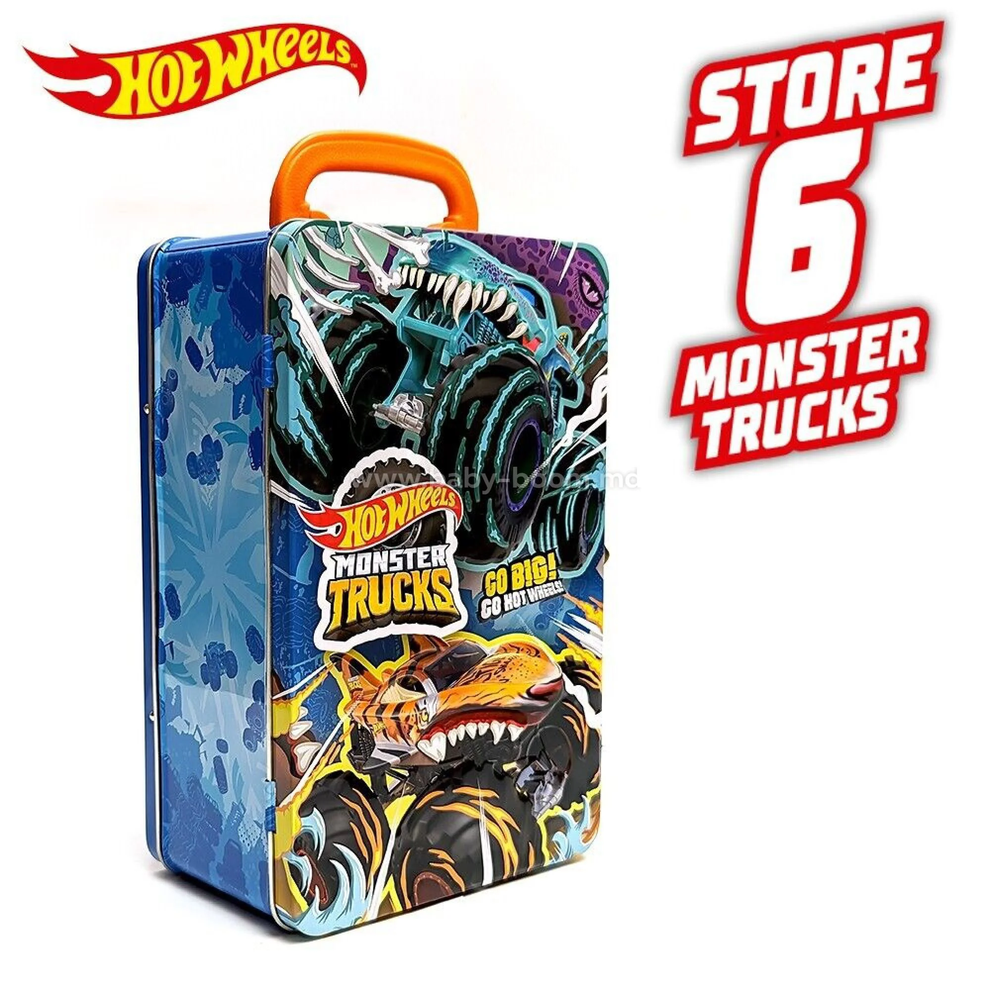 Container Hot Wheels pentru 6 masinute Monster Trucks foto