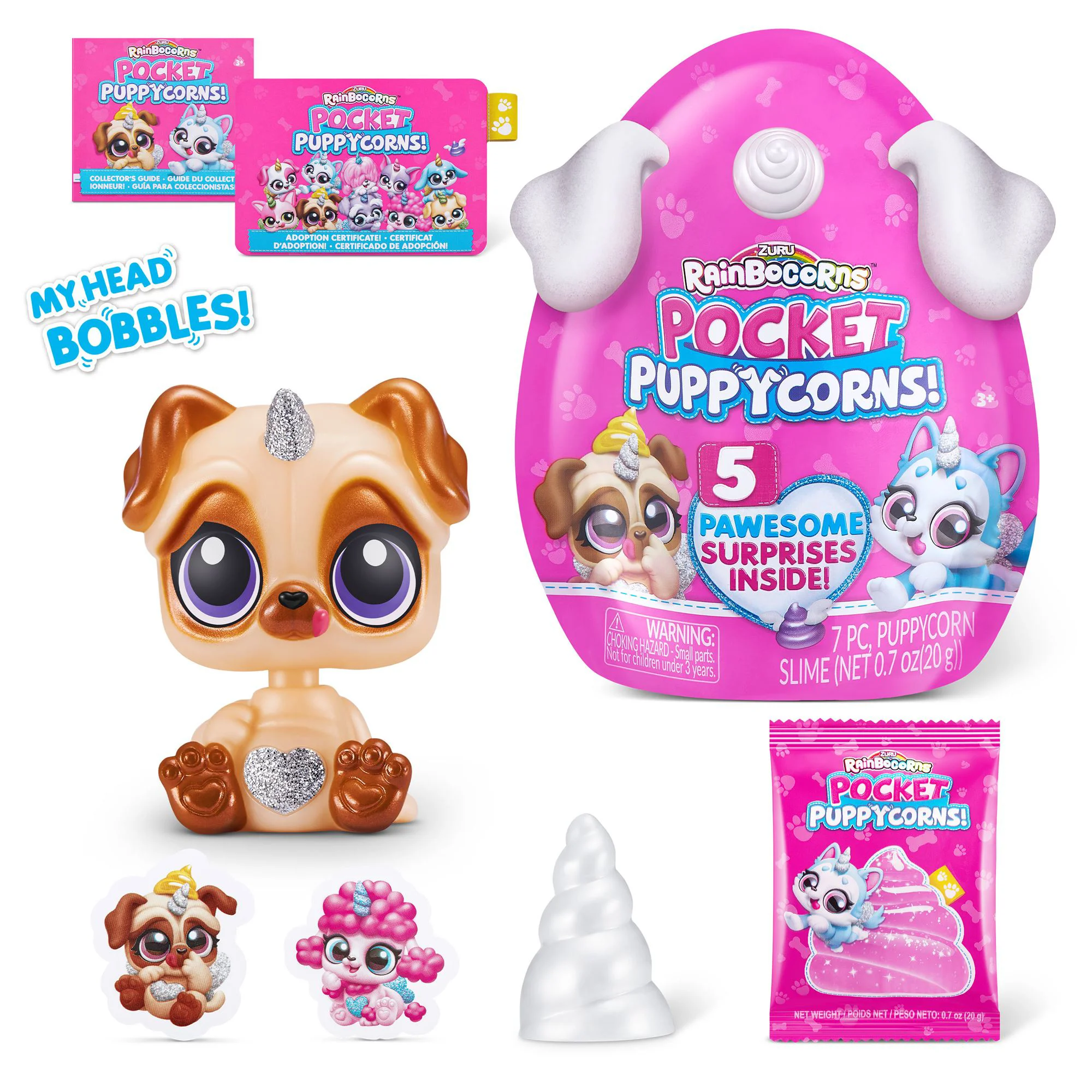 Jucarie de plus surpriza Rainbocorns Pocket Puppycorns Surprise S1, Zuru