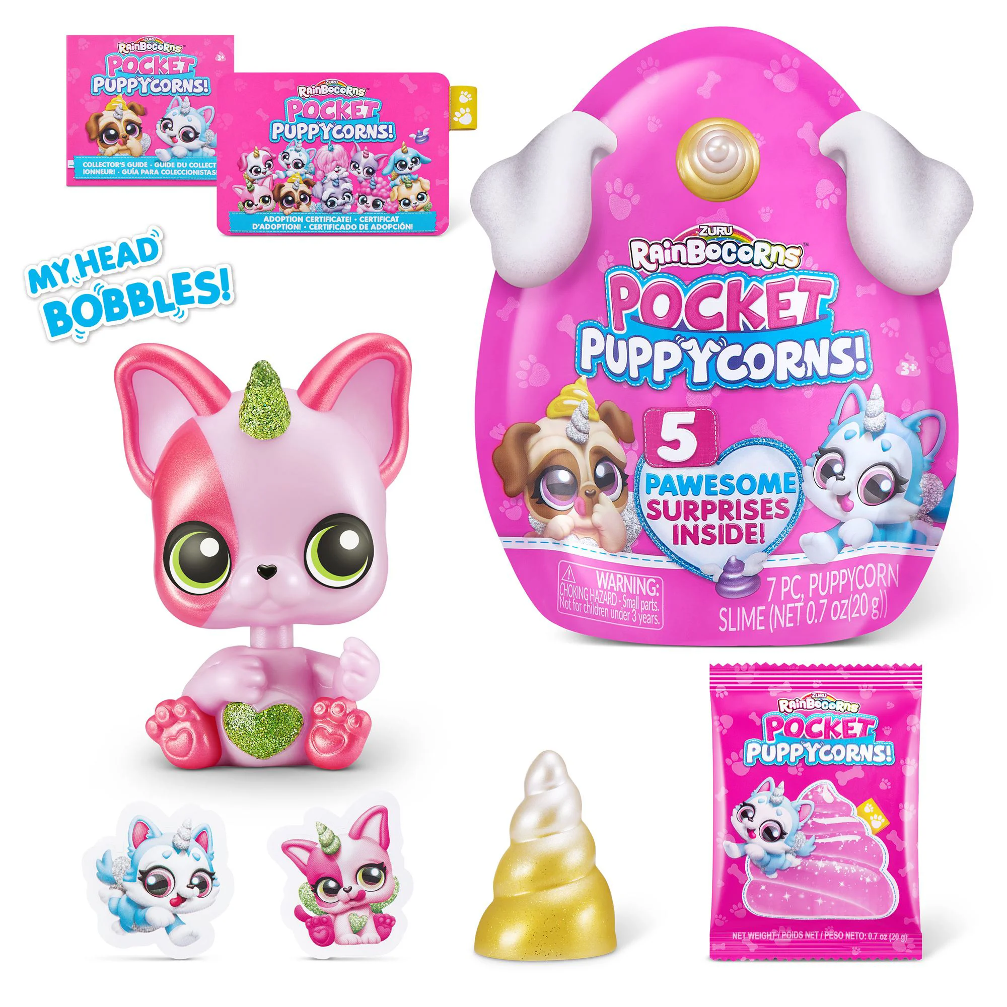 Jucarie de plus surpriza Rainbocorns Pocket Puppycorns Surprise S1, Zuru