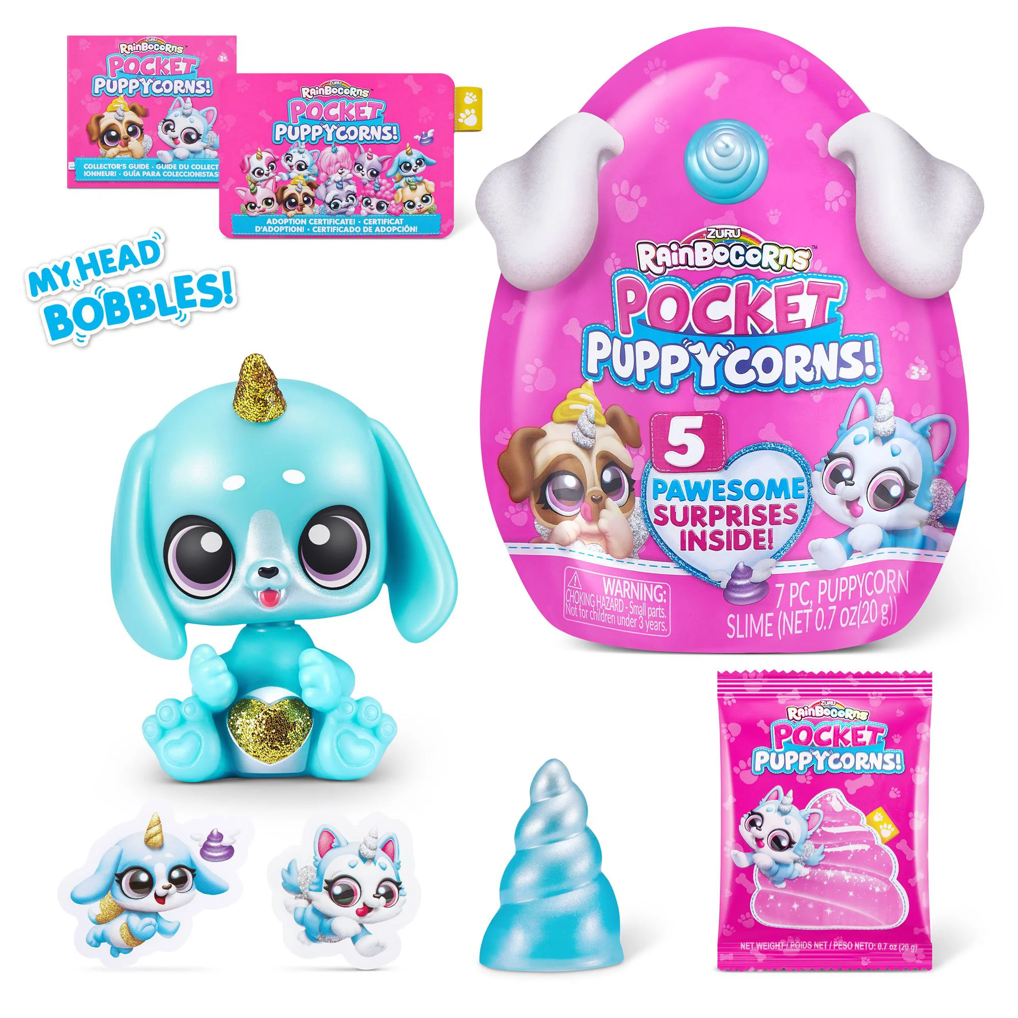 Jucarie de plus surpriza Rainbocorns Pocket Puppycorns Surprise S1, Zuru