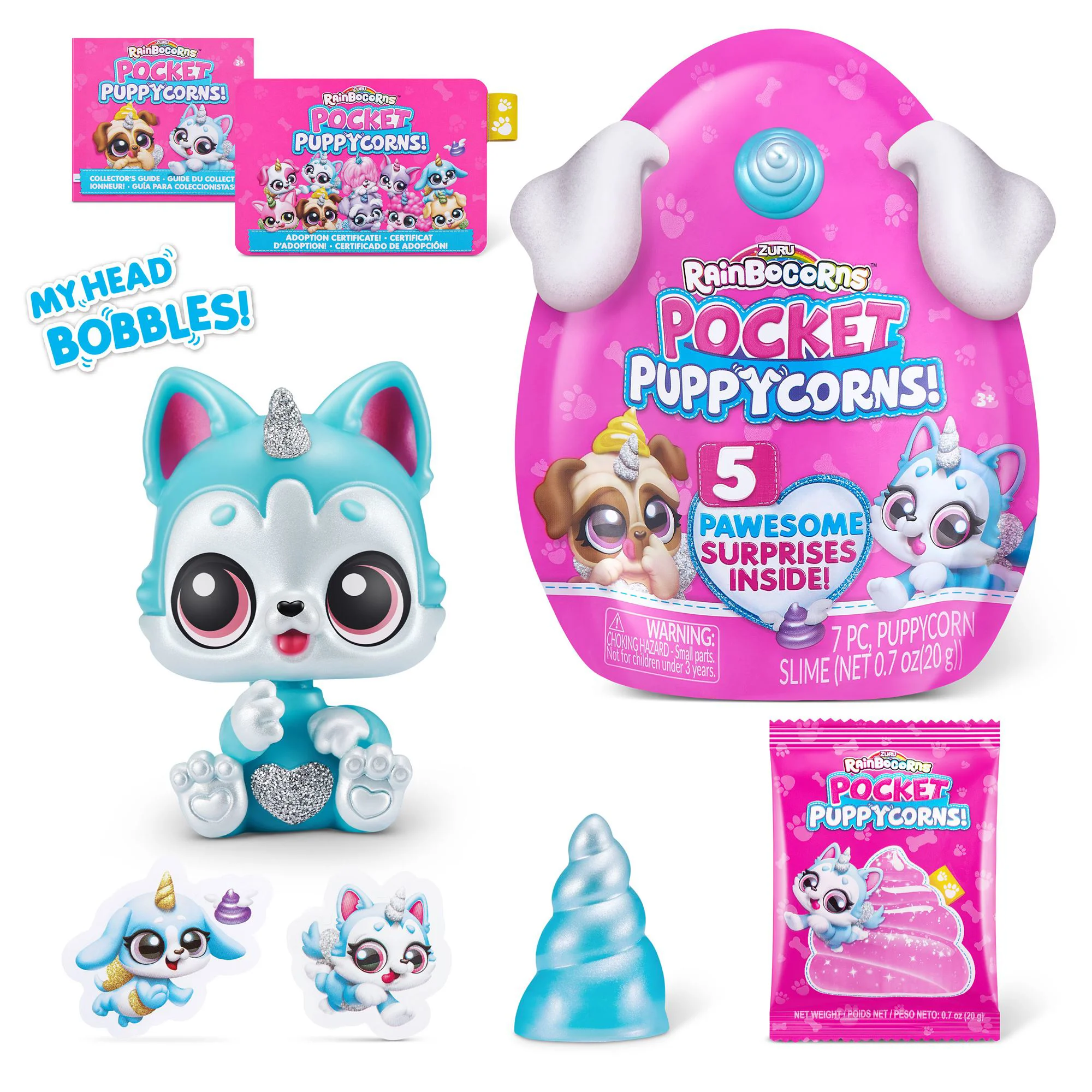 Jucarie de plus surpriza Rainbocorns Pocket Puppycorns Surprise S1, Zuru