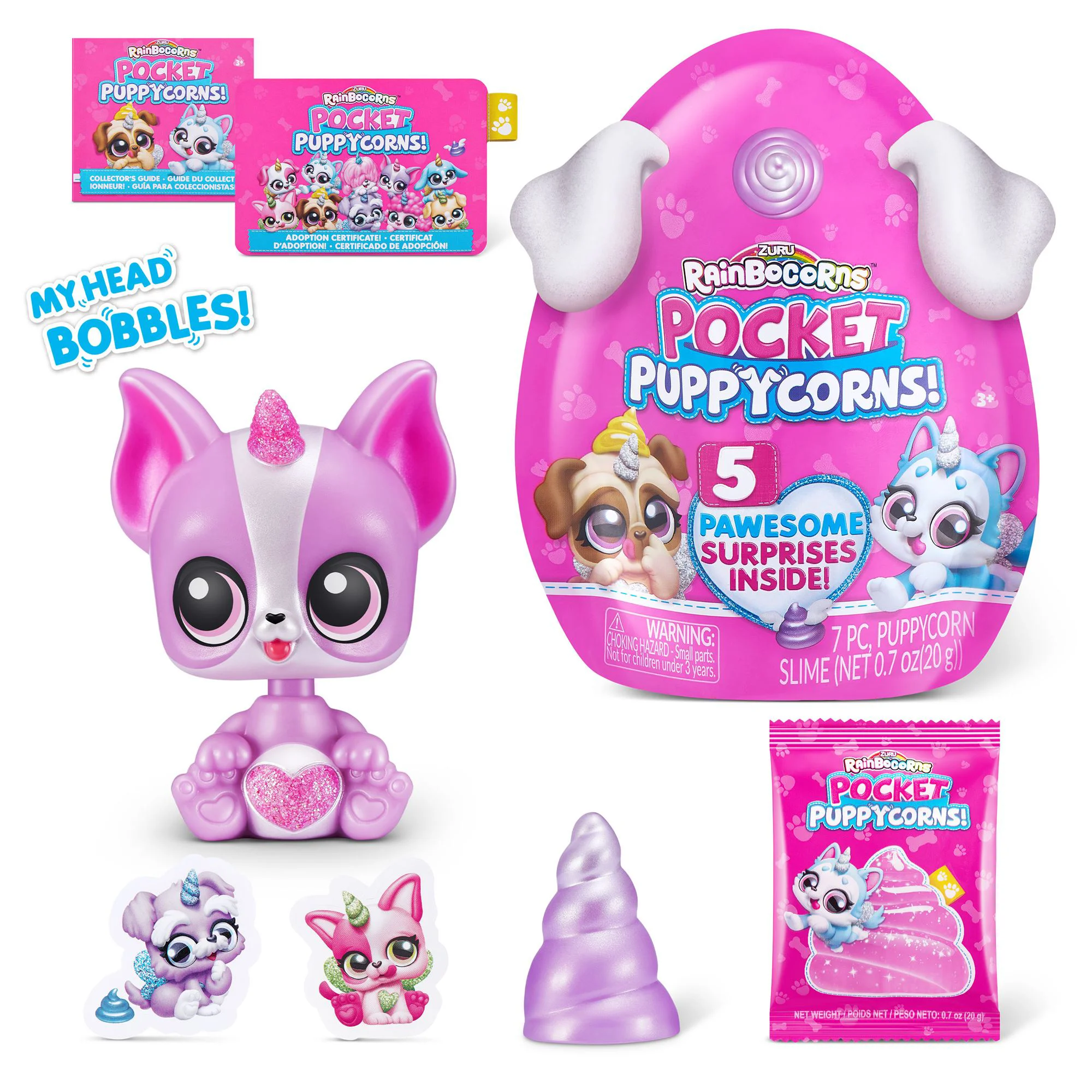 Jucarie de plus surpriza Rainbocorns Pocket Puppycorns Surprise S1, Zuru