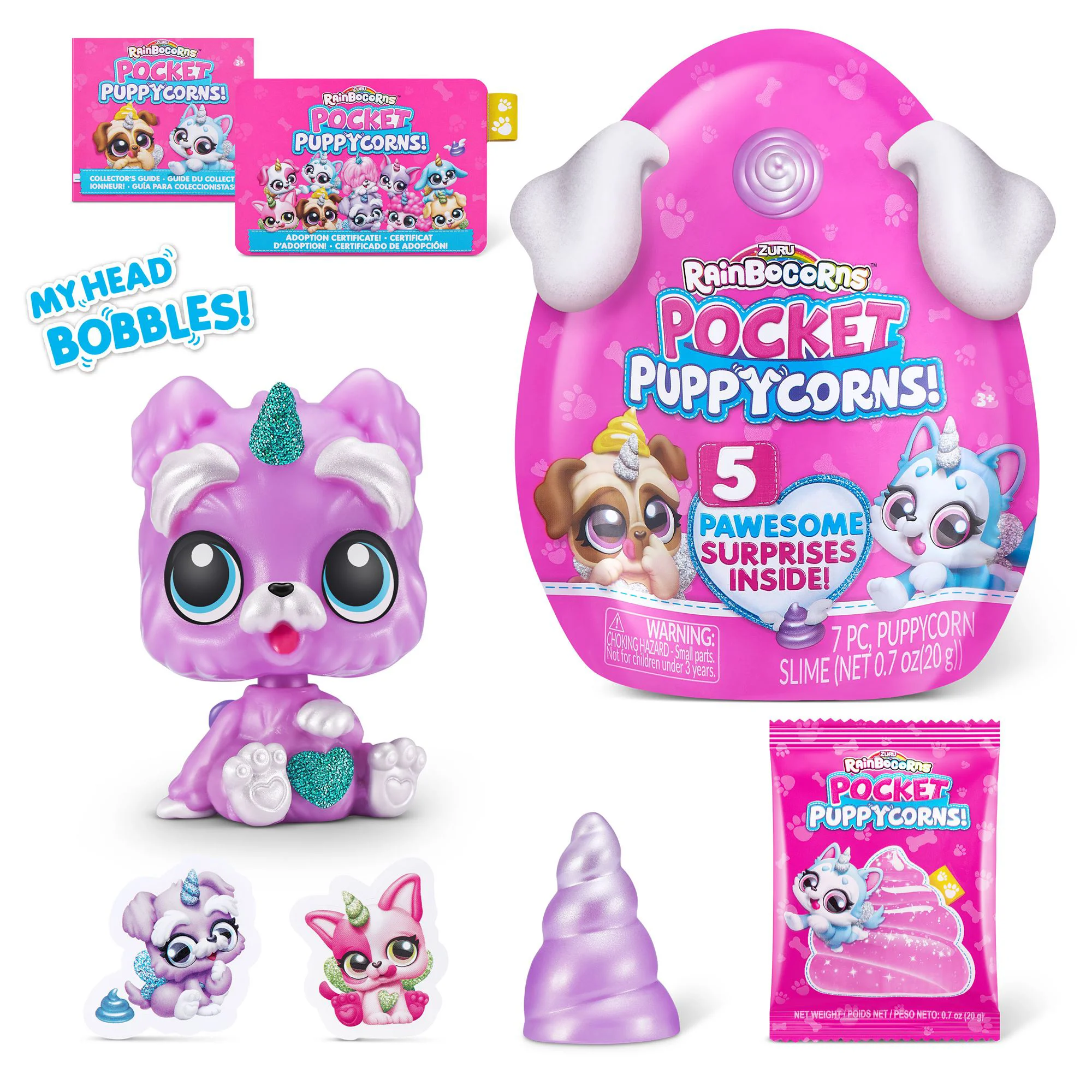 Jucarie de plus surpriza Rainbocorns Pocket Puppycorns Surprise S1, Zuru