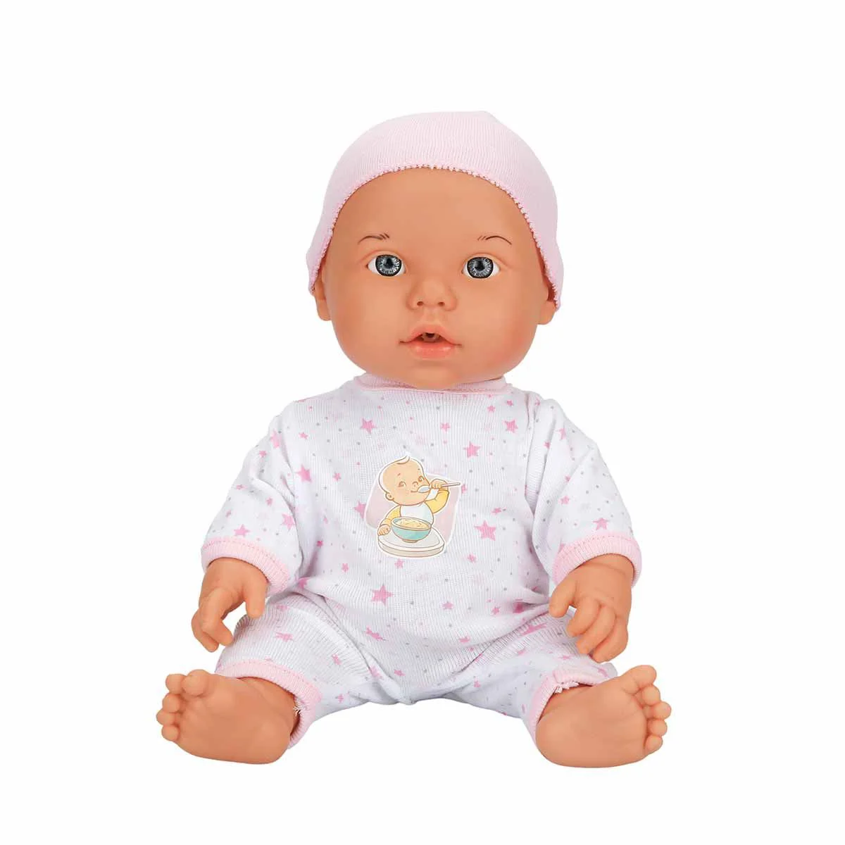 Papusa bebelus Dollz n More Bebelo Lunch Time, cu sunete si accesorii, 35 cm