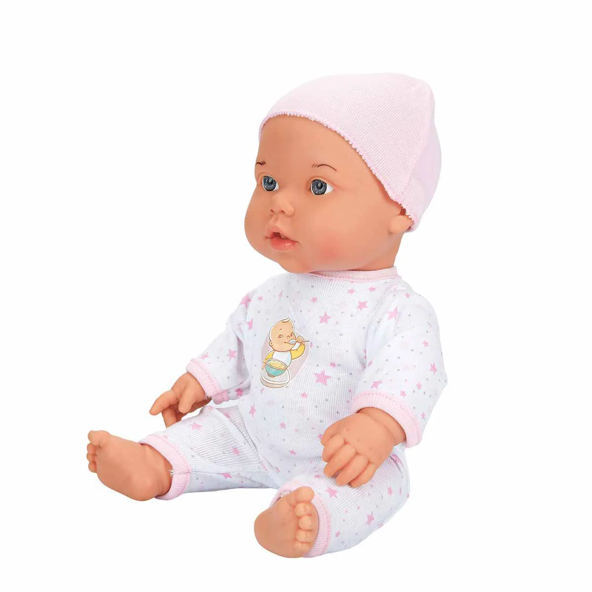 Papusa bebelus Dollz n More Bebelo Lunch Time, cu sunete si accesorii, 35 cm