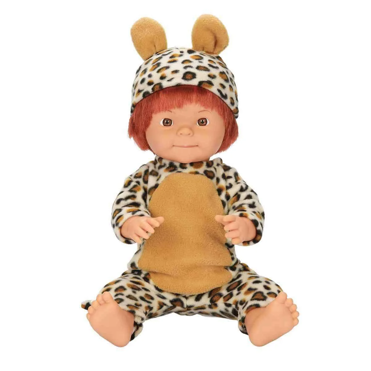 Papusa bebelus Dollz n More Bebelou in costum de leopard sau zabra, 40 cm