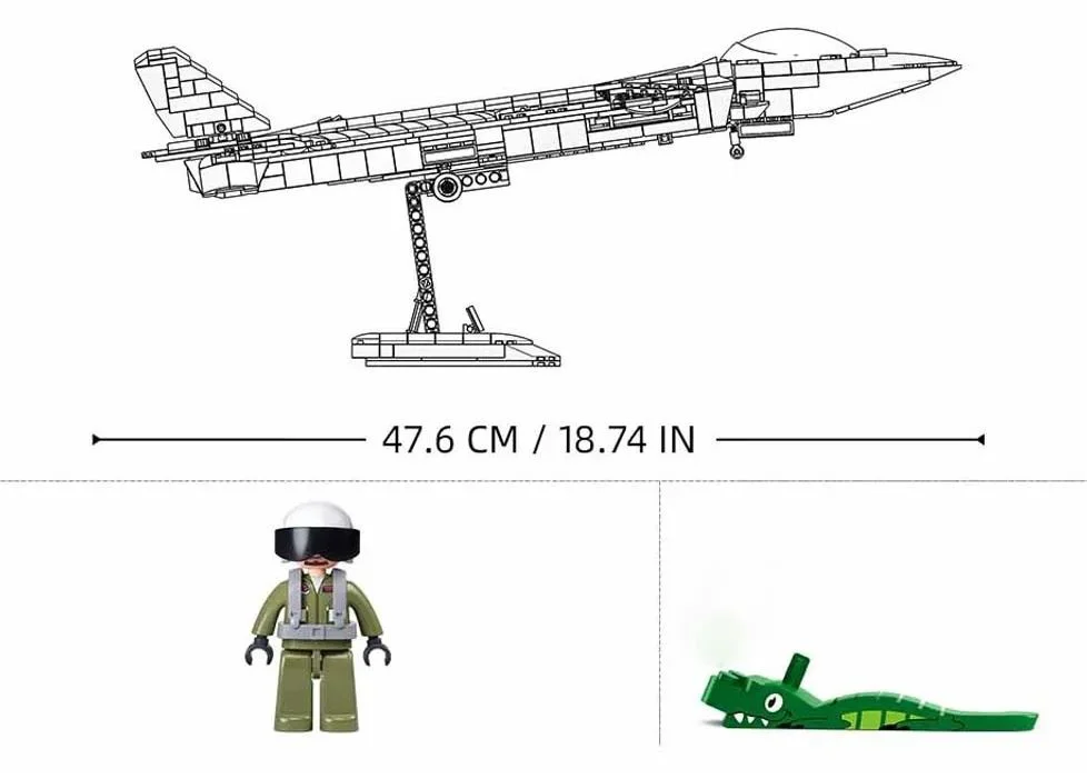 Constructor Sluban Avion invizibil Stealth, 953 el.