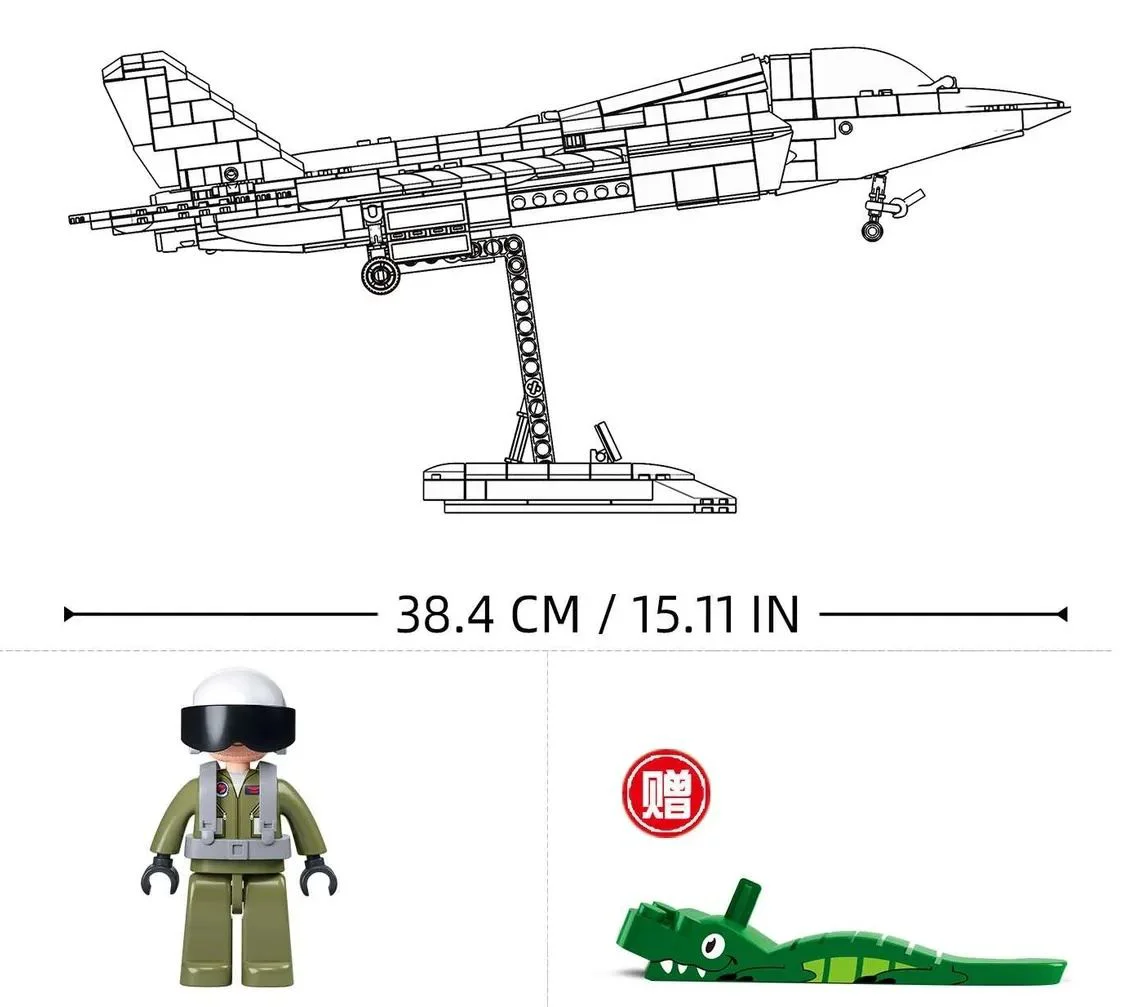Constructor Sluban Avion invizibil Stealth J35, 812 el. foto