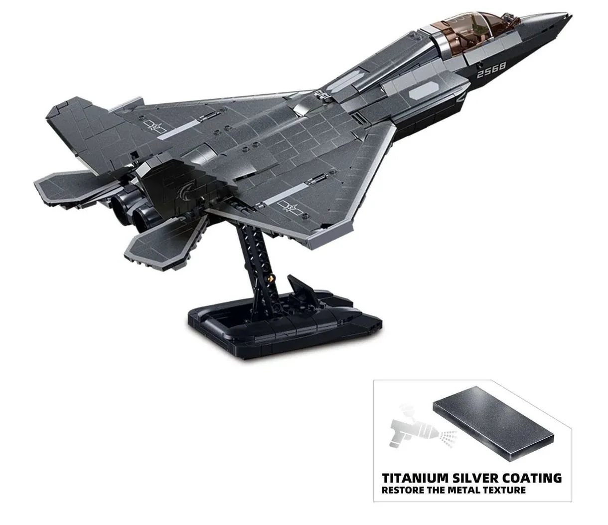 Constructor Sluban Avion invizibil Stealth J35, 812 el. foto
