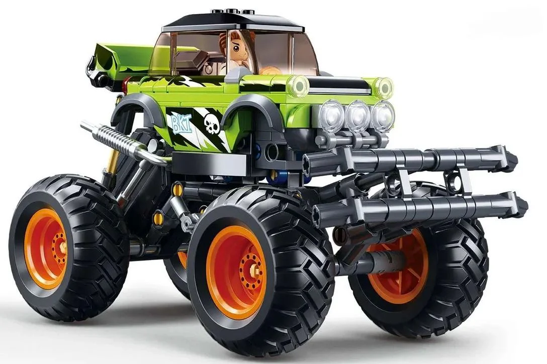 Constructor Sluban Monster Truck cu inertie Verde, 264 el. foto