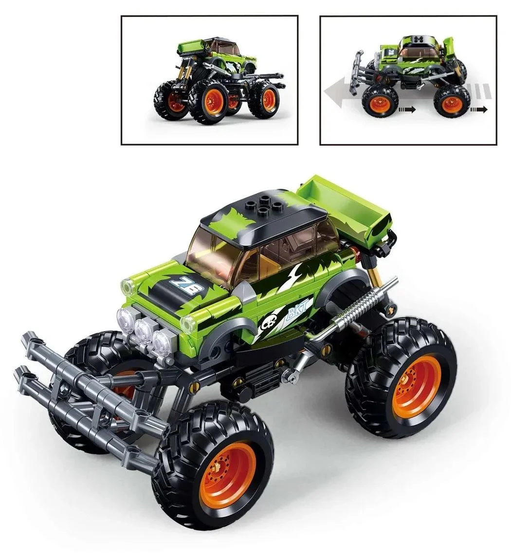 Constructor Sluban Monster Truck cu inertie Verde, 264 el. foto
