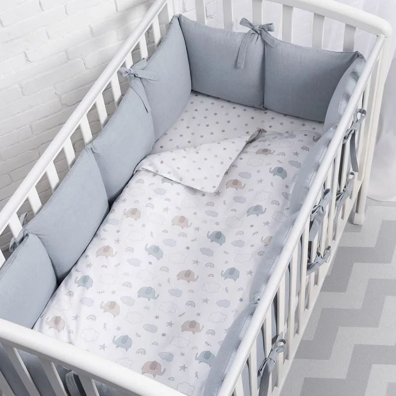 Защита для детской кроватки Perina Soft Cotton Голубой foto