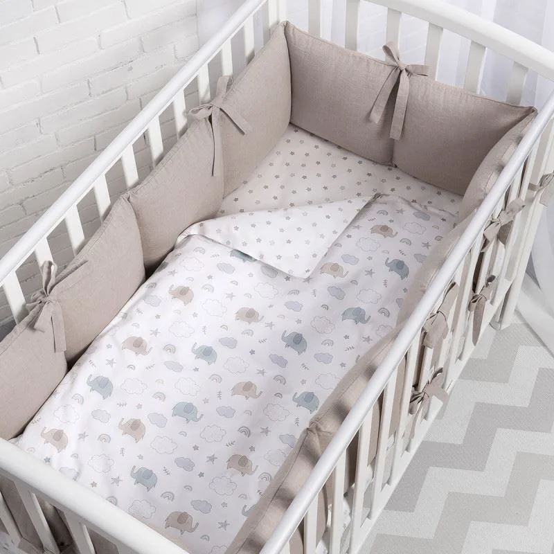 Protectie pentru patut Perina Soft Cotton Bej foto